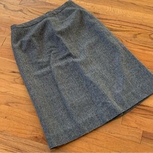 Vintage Charcoal Herringbone Pencil Skirt